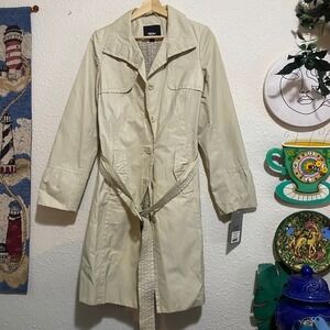 New vintage‎ Mossimo Womens Oyster Color Trench Coat Belted Style S 2006